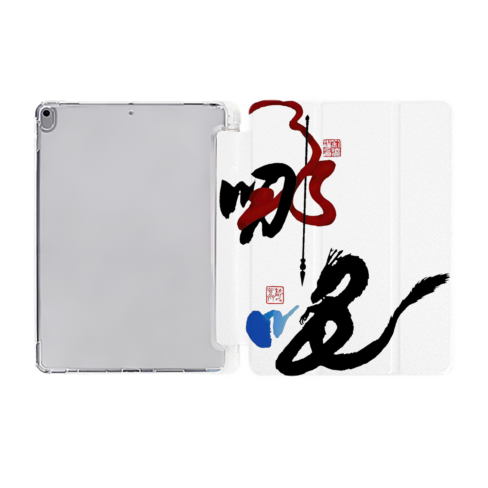 （画像用） Ne Zha 2 ナタ 魔童の大暴れ IPad ケース ペン収納付き 三つ折りスタンド PUレザー×シリコン 対応機種9.5/10.5/10.9インチ
